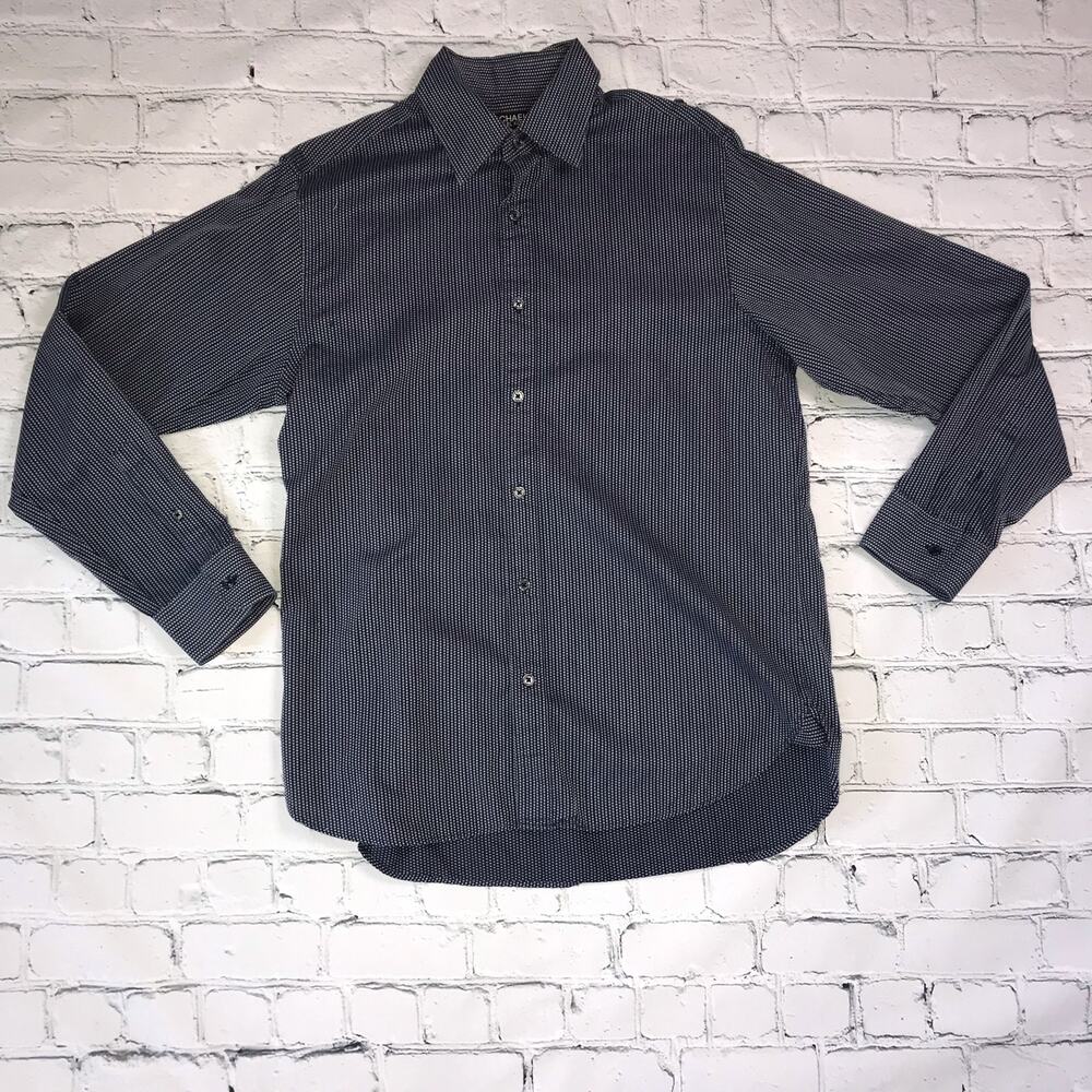 Blue Michael Kors Men Dress Shirt